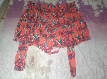Short laranja avermelhado estampado